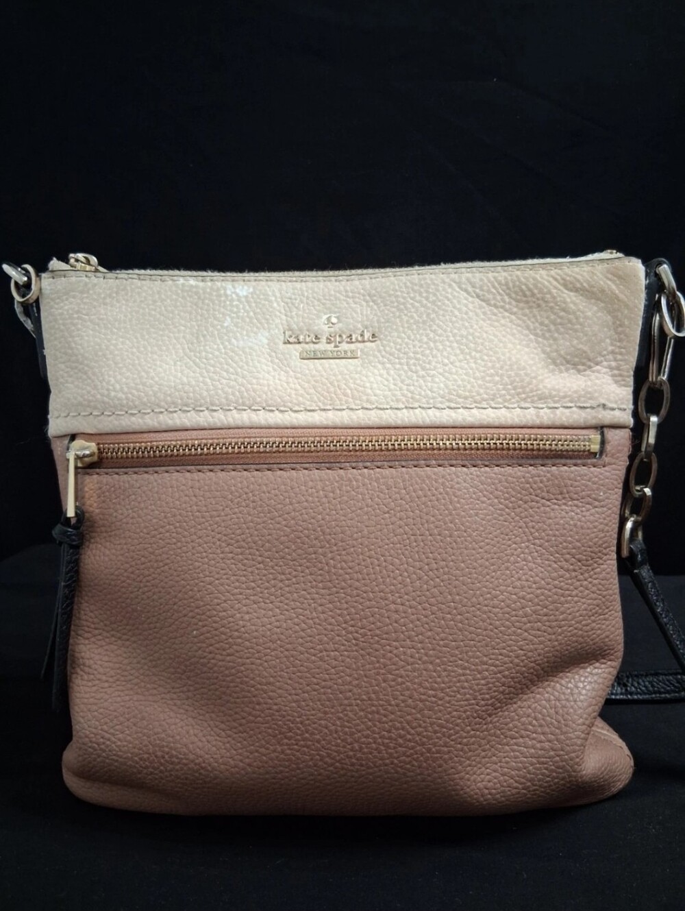 Kate Spade Pebbled Leather Two-Tone Pebbled Leather Crossbody Bag